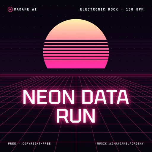 Neon Data Run — free electronic rock music cover